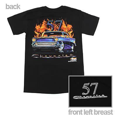 Ghh t-shirt short sleeve cotton 57 chevrolet logo black men's xl ea