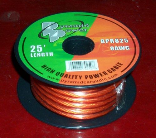 Pyramid power audio cable 8 gauge 25&#039; gold ground wire #rpr825