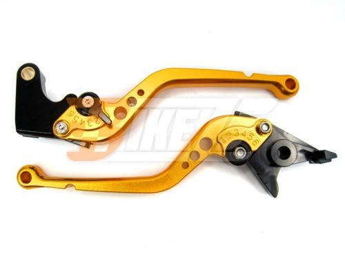 Long gold cnc brake clutch levers for aprilia tuono v4r 2011 2012 2013 2014