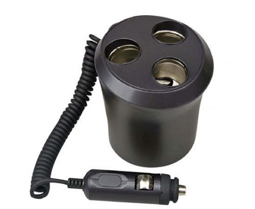 New pl12vp3c plug in car 1 to 3 cigarette lighter multiplier cup holder design