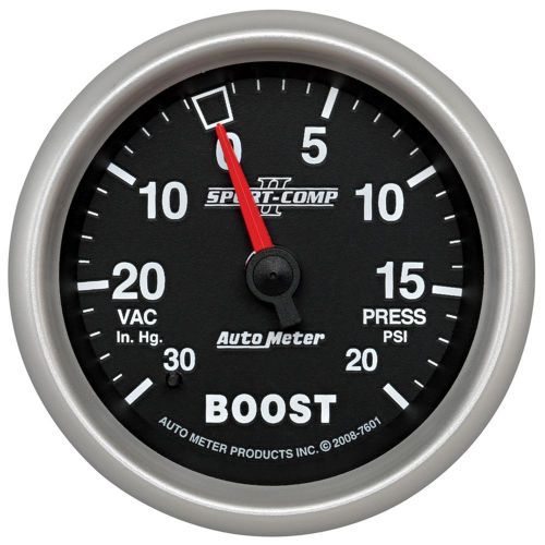 Auto meter 7601 sport-comp ii; mechanical boost/vacuum gauge