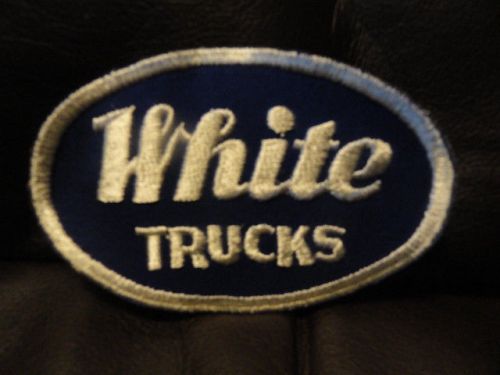 White trucks oval embroidered patch - vintage - new - original -  4 5/8 x 3