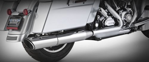 Vance &amp; hines twin slash rounds 2-into-1 slip-ons - chrome - touring - 1801-0400
