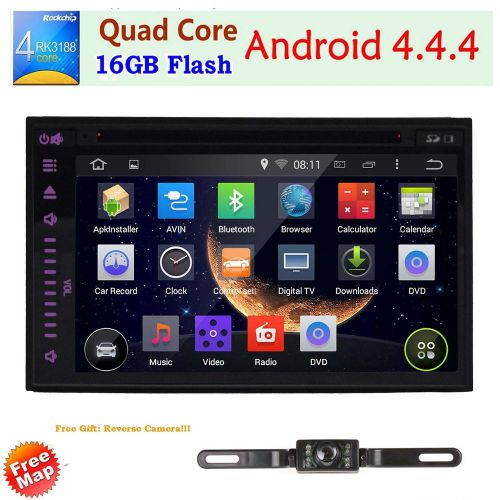 Gps navi 3g wifi bluetooth car stereo radio dvd player android 4.4 quad core+cam