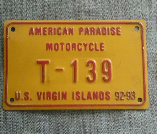 Vintage1992-1993 virgin island motorcycle license plate