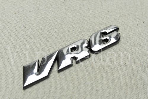 1pcs luxury silvery vr6 sticker emblem badge abs plastic car body rear trunk lid