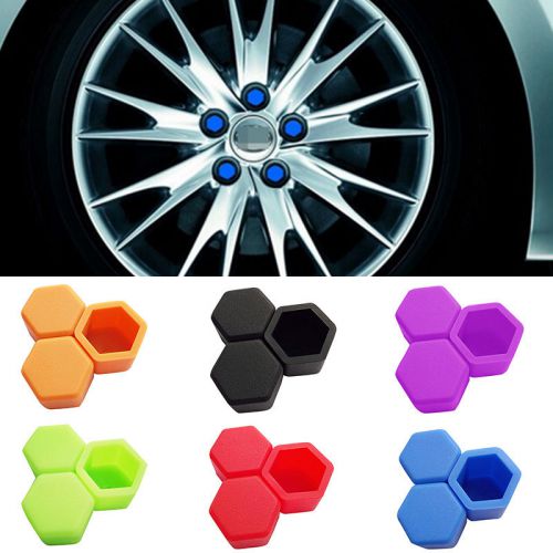 20 pcs colorful silicone wheel lugs nuts bolts covers hub tyres screw dust caps