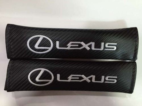 2pcs carbon fiber +embroidery car seat belt cover pad shoulder cushion for lexus