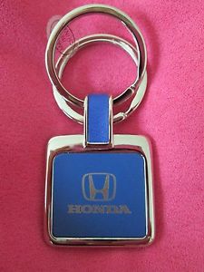 Honda &#034;the h logo&#034;  blue &amp; chrome  genuine  key chain fob ring  new in box