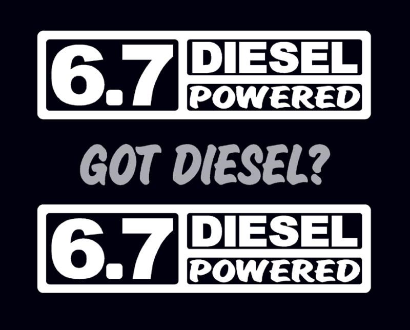 2 diesel powered 6.7 decals 2 chrome got diesel powerstroke cummins emblem badge
