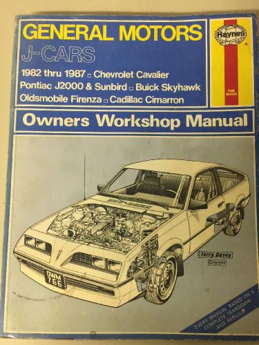 General motors repair manual skyhawk cimarron cavalier firenza sunbird 1982-1987