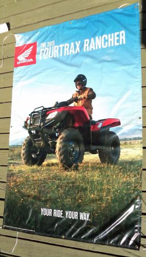 Honda fourtrax rancher atv garage/dearship banner 70&#034; x 47&#034; nice sizeused