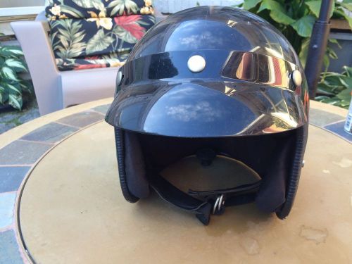 Vintage motorcycle helmet w/visor black open face ji javelin sturgis, mi. $20 bn