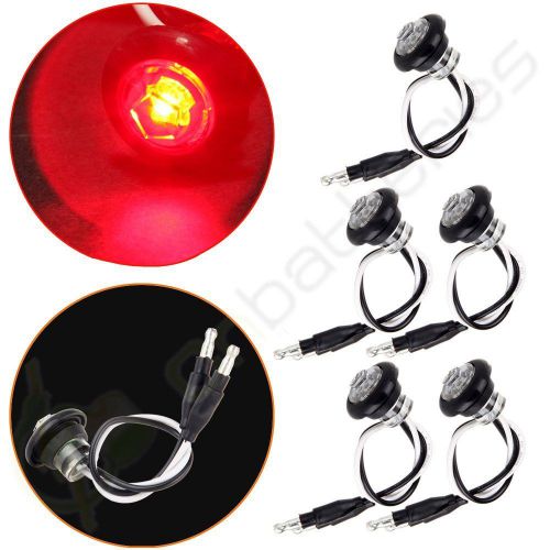 5pcs 3/4 inch 2-wire design bullet side marker clear/red light truck trailer