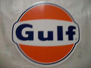 Gulf 5 inch racing decals pair