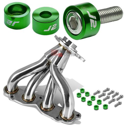 J2 for 02-06 rsx/dc5 base exhaust manifold 4-1 header+green washer cup bolts