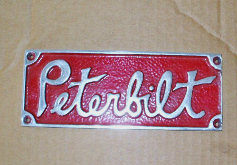 Red square peterbilt vintage nameplates (set of 2)