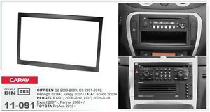 Carav 11-091 2din car radio dash kit face plate frame panel for peugeot, citroen