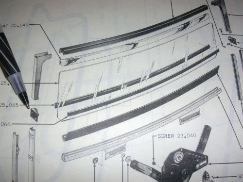 Amc nash rambler station wagon tail gate glass slide channel support rubber lh