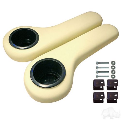 Arm rests for golf cart rear (flip) seat kit with cup holders, universal / ivory