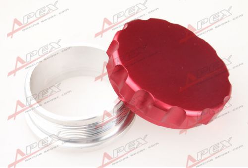 2.5&#034;63.5mm aluminium alloy weld on filler neck and cap oil, fuel, water tank red