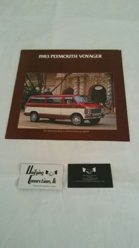 1983 plymouth voyager trifold dealer sales brochure catalog