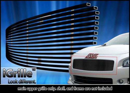 Fits 2009-2014 nissan maxima upper black stainless steel billet grille insert