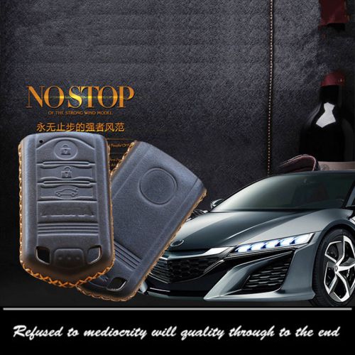 Car remote key fob top leather case holder cover chains for acura remote keycase
