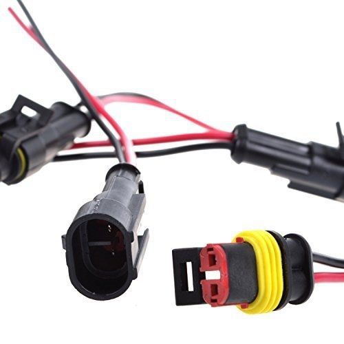 Diageng 5 kit 2 pin way car waterproof electrical connector plug with wire awg
