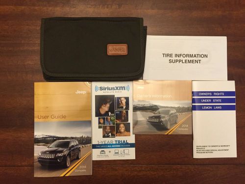 2014 jeep compass owners manual set with green jeep canvas case free shipping