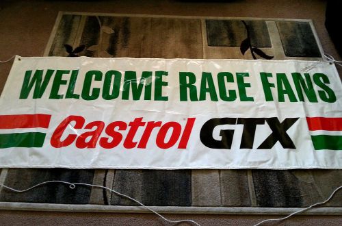 Castrol gtx motor oil welcome race fans racing banner 93x33&#034; nhra nascar sign