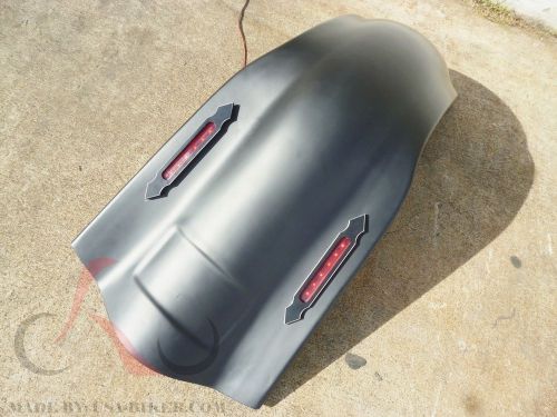 4&#034; stretched rear cover fender led light harley touring road king street glide