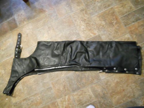 Unisex leather motorcycle chaps size small