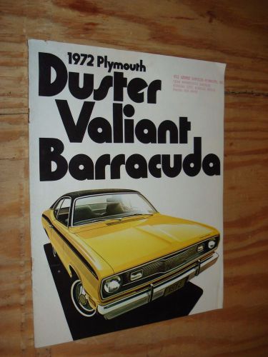 1972 plymouth duster valiant barracuda sales brochure original showroom catalog