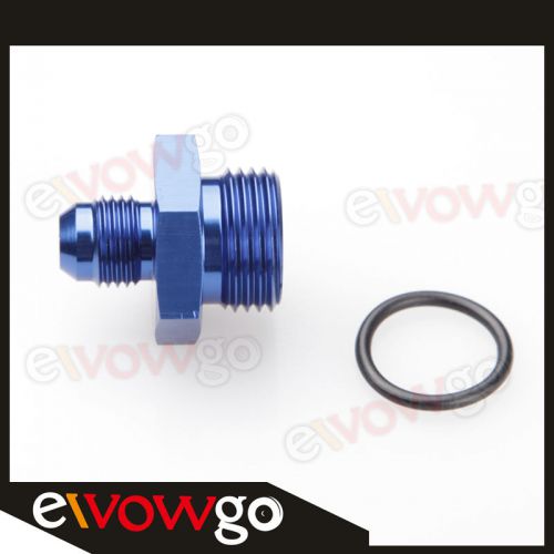 An-6 an6 to -10an an10 7/8-14 unf straight cut male adapter with o-ring blue