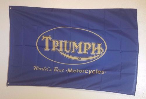 Triumph motorcycles logo 3x5ft flag banner man cave garage free shipping