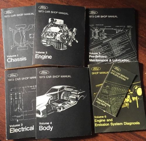 Ford 1973 car shop manual 6 volume set all models with bonus specifications man