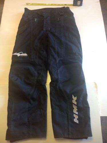 Hmk black snowmobile snow pants sz medium 26 x 25 motorcycle cordura reissa