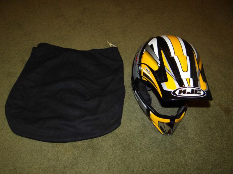 Motorcross helmet hjc cl-x4c youth size l / xl ~ black, yellow, gray