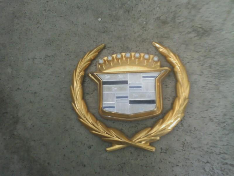 1982-1990 cadillac gold trunk emblem ....seville deville fleetwood biarritz 