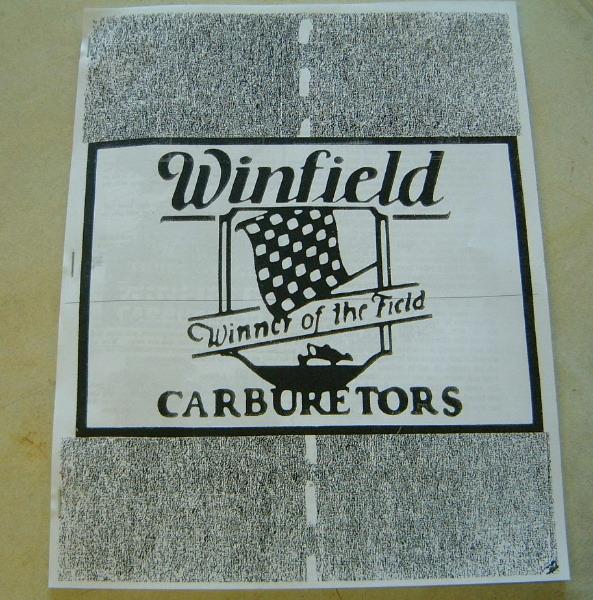 Winfield carburetor specs and installation info