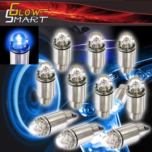 10 x bike car tyre wheel valve cap led tire light bl