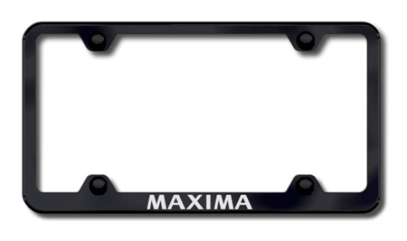 Nissan maxima wide body laser etched license plate frame-black made in usa genu