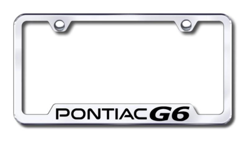 Gm pontiac g6 laser etched chrome cut-out license plate frame made in usa genui