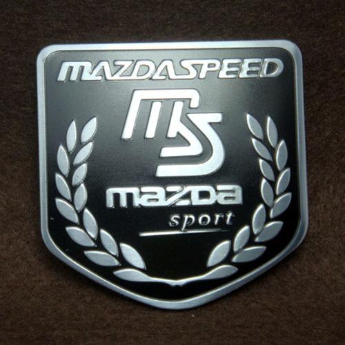 Black metal rear racing sport emblem badge sticker for ms speed mazdaspeed  3 6