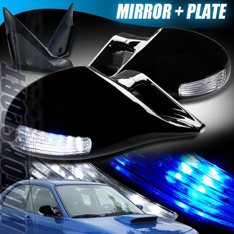 2002-2005 subaru impreza manual m3 style led black side mirrors paintable pair