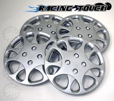 #821 replacement 14" inches metallic silver hubcaps 4pcs set hub cap wheel cover