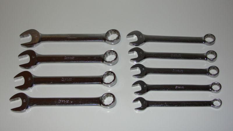 Snap on metric short open end box combination wrench set 9 pc  10mm - 18mm  nice