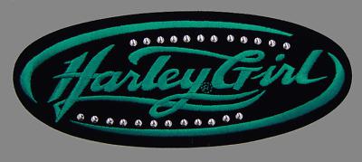 Harley davidson harley girl studded patch  7 3/4  inch patch