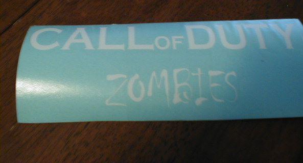 Call of duty zombies white vinyl stickers new 